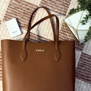 Furla Brown Leather Tote Bag